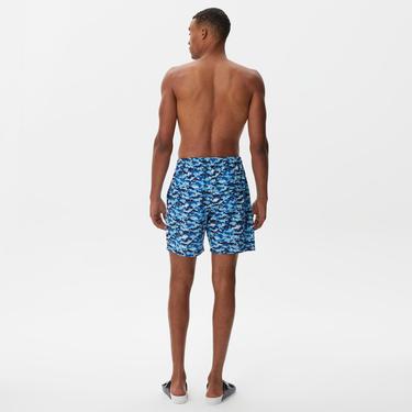  Nautica Erkek Mavi Baskılı Mayo Şort