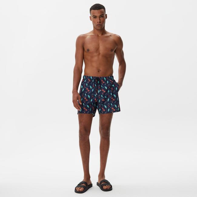  Nautica Erkek Lacivert Baskılı Mayo Şort