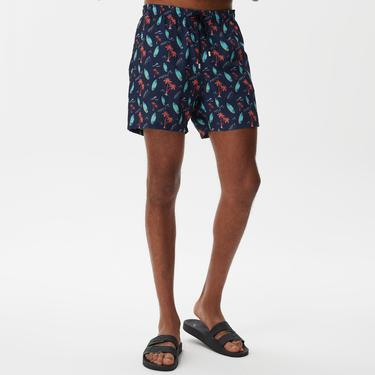  Nautica Erkek Lacivert Baskılı Mayo Şort