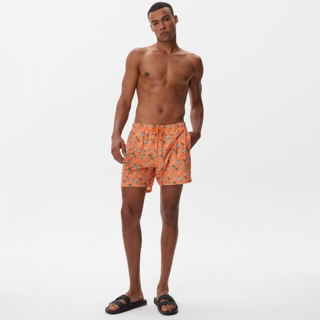  Nautica Erkek Turuncu Baskılı Mayo Şort