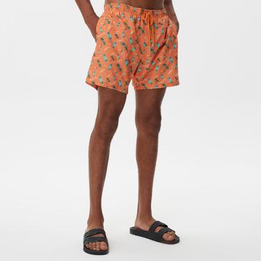  Nautica Erkek Turuncu Baskılı Mayo Şort