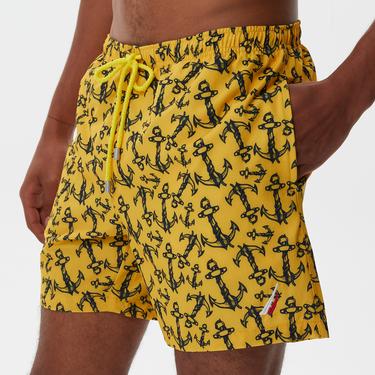  Nautica Erkek Sarı Baskılı Mayo Şort