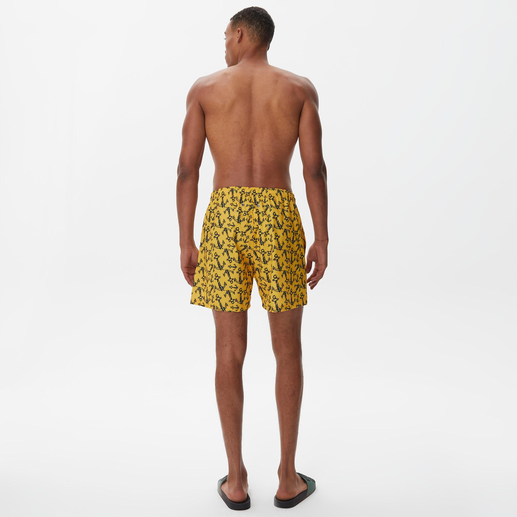 Nautica Erkek Sarı Baskılı Deniz Şortu