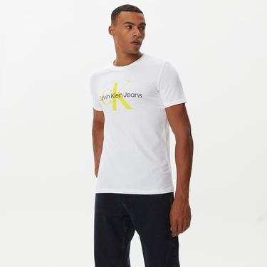  Calvin Klein Seasonal Monologo Beyaz Erkek T-Shirt