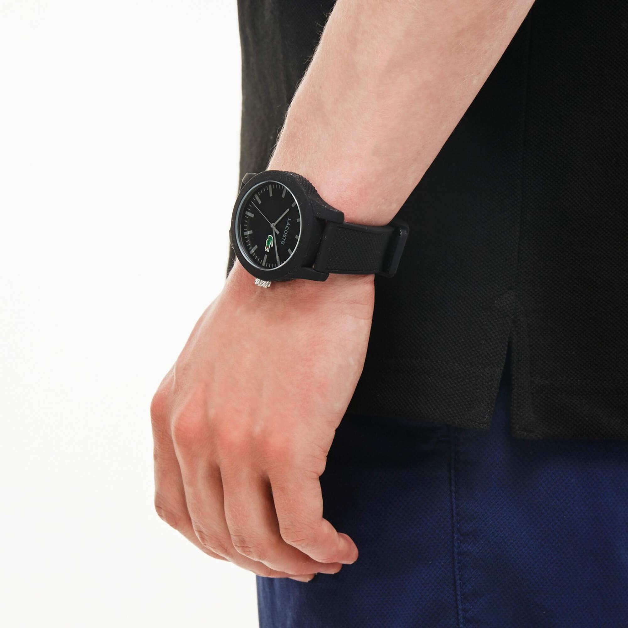 L.12.12 Erkek Slim Fit Siyah Polo