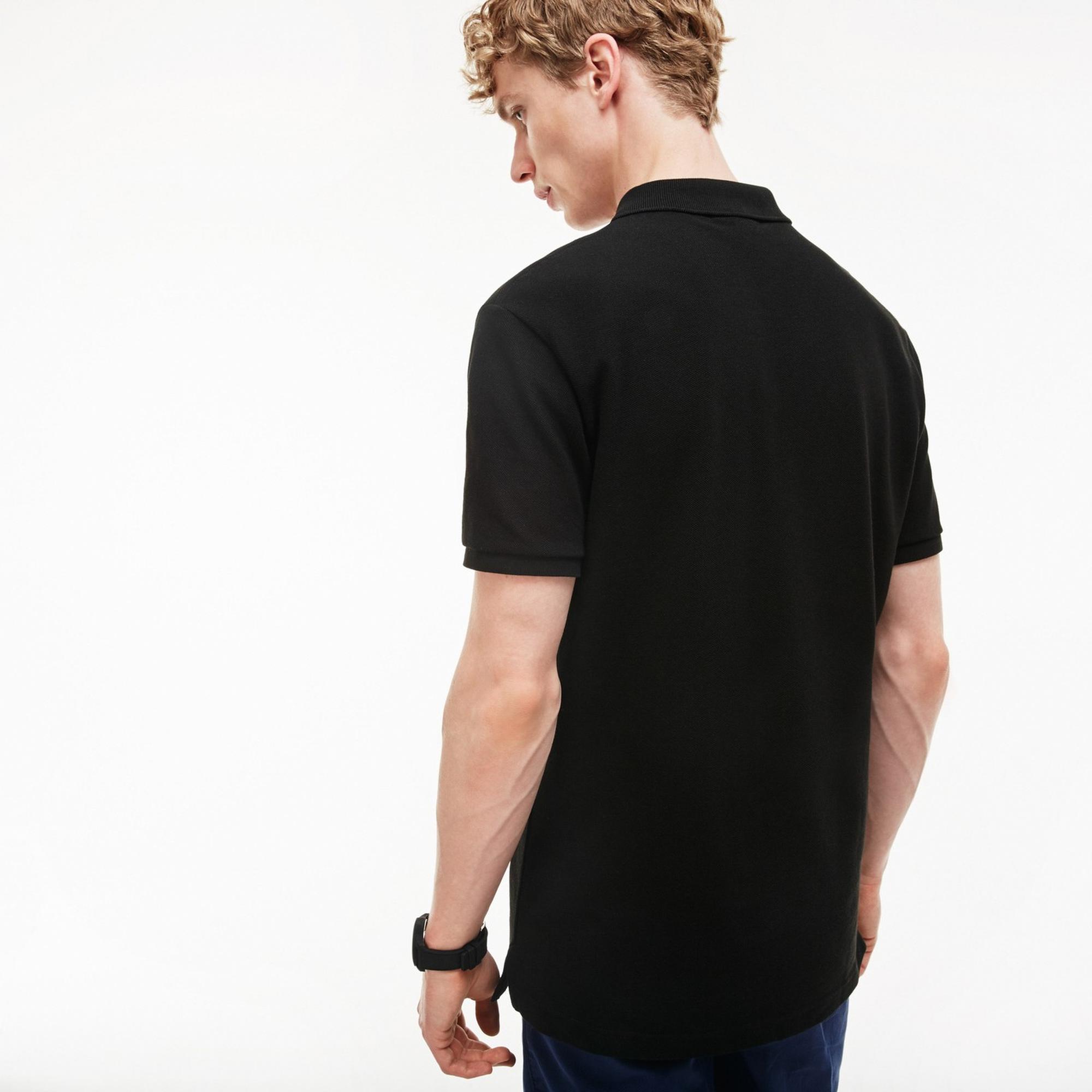 L.12.12 Erkek Slim Fit Siyah Polo