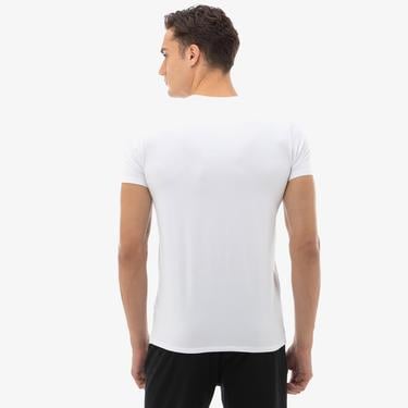  Lacoste Erkek Slim Fit Bisiklet Yaka Beyaz T-Shirt