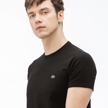  Erkek Slim Fit Bisiklet Yaka Siyah T-Shirt