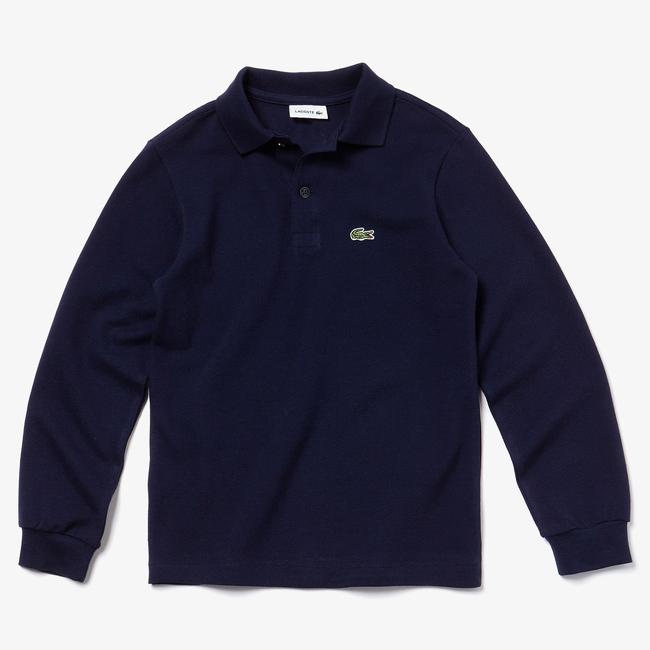  Erkek Çocuk Regular Fit Uzun Kollu Lacivert Polo