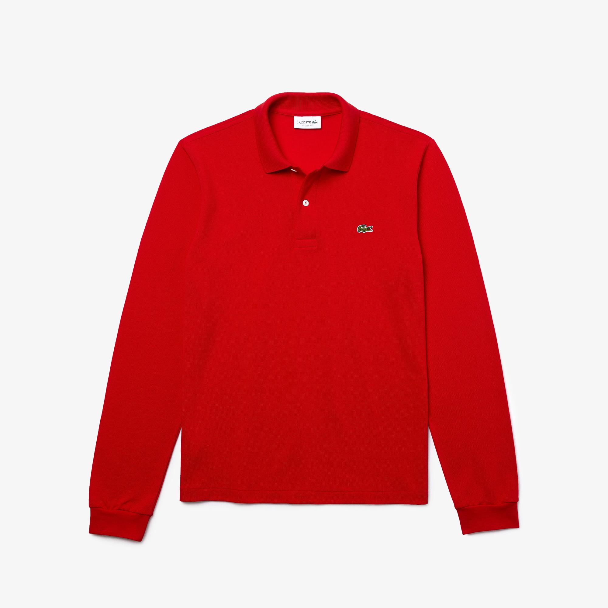 Lacoste Erkek Classic Fit Uzun Kollu Kırmızı L1212 Polo