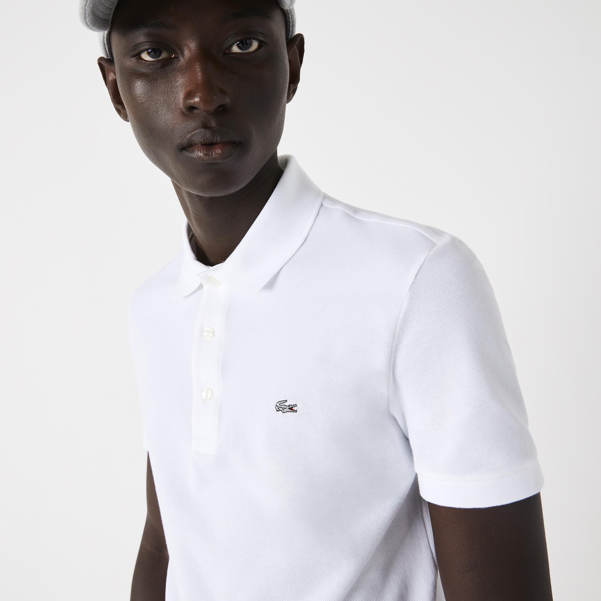 Erkek Slim Fit Beyaz Polo