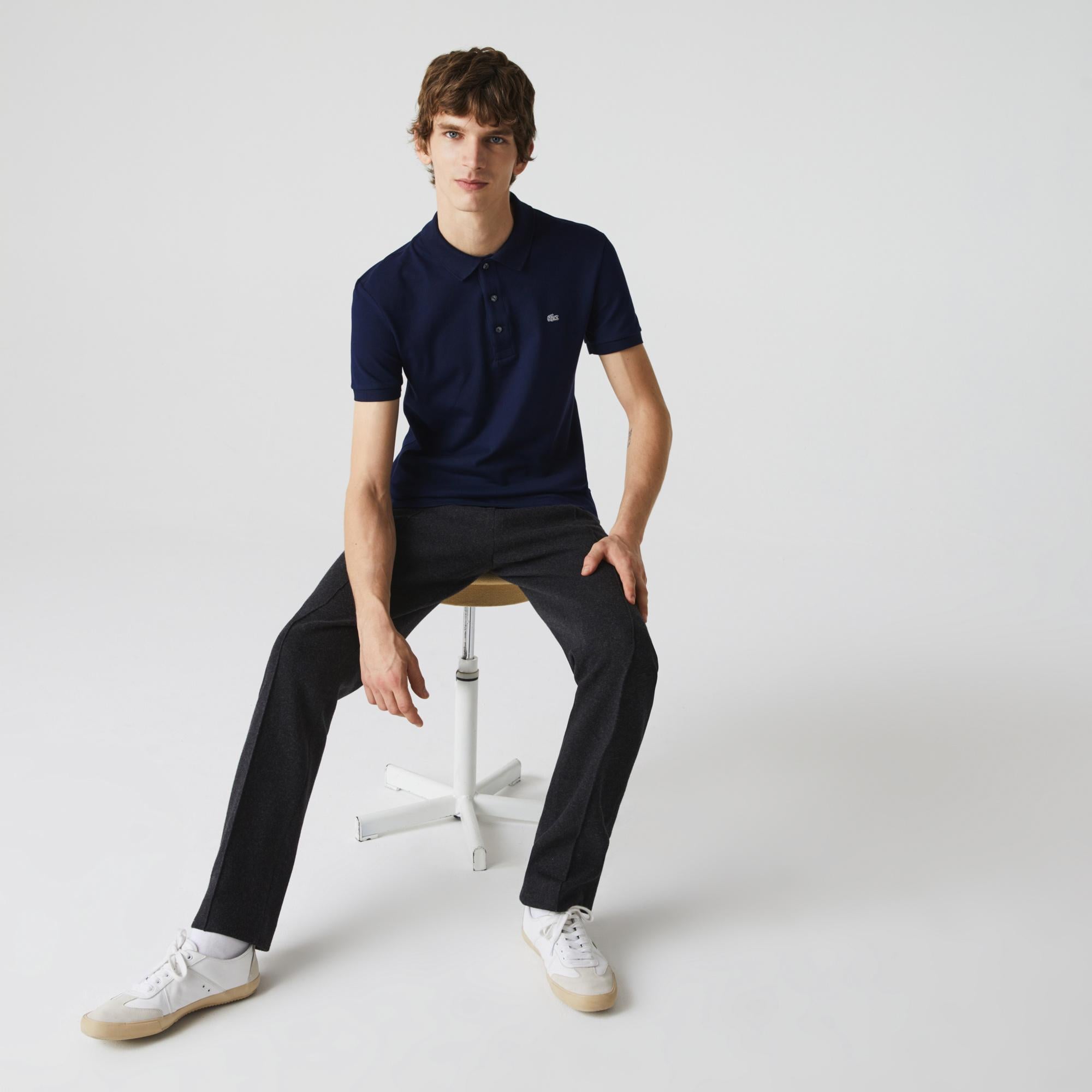 Erkek Slim Fit Lacivert Polo