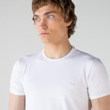  Lacoste Erkek Slim Fit Bisiklet Yaka Beyaz T-Shirt
