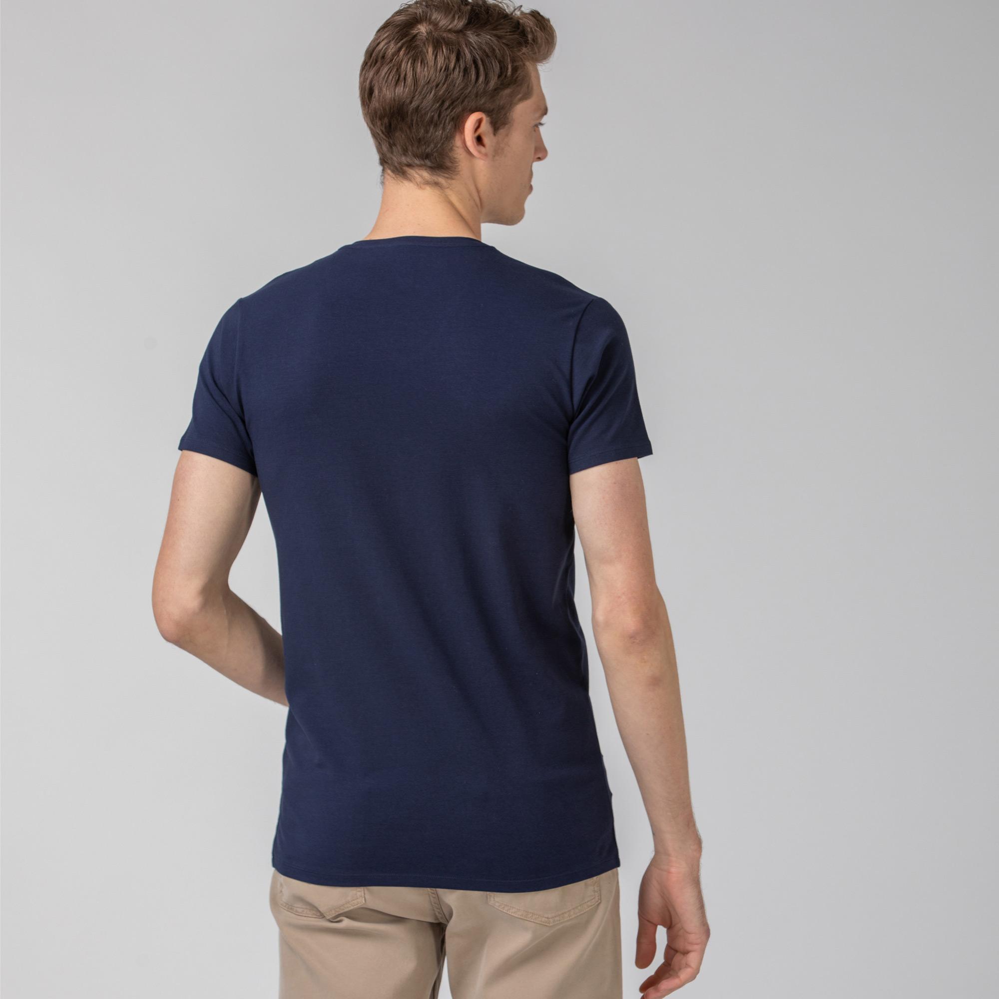 Lacoste Erkek Regular Fit V Yaka Lacivert T-Shirt