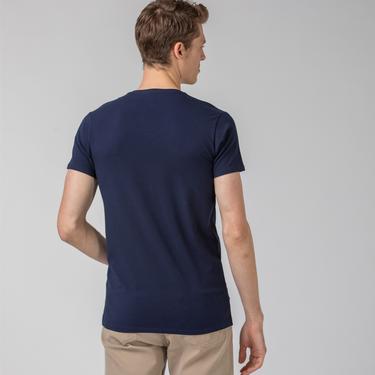  Lacoste Erkek Regular Fit V Yaka Lacivert T-Shirt