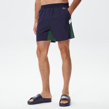  Erkek Renk Bloklu Lacivert Mayo Şort