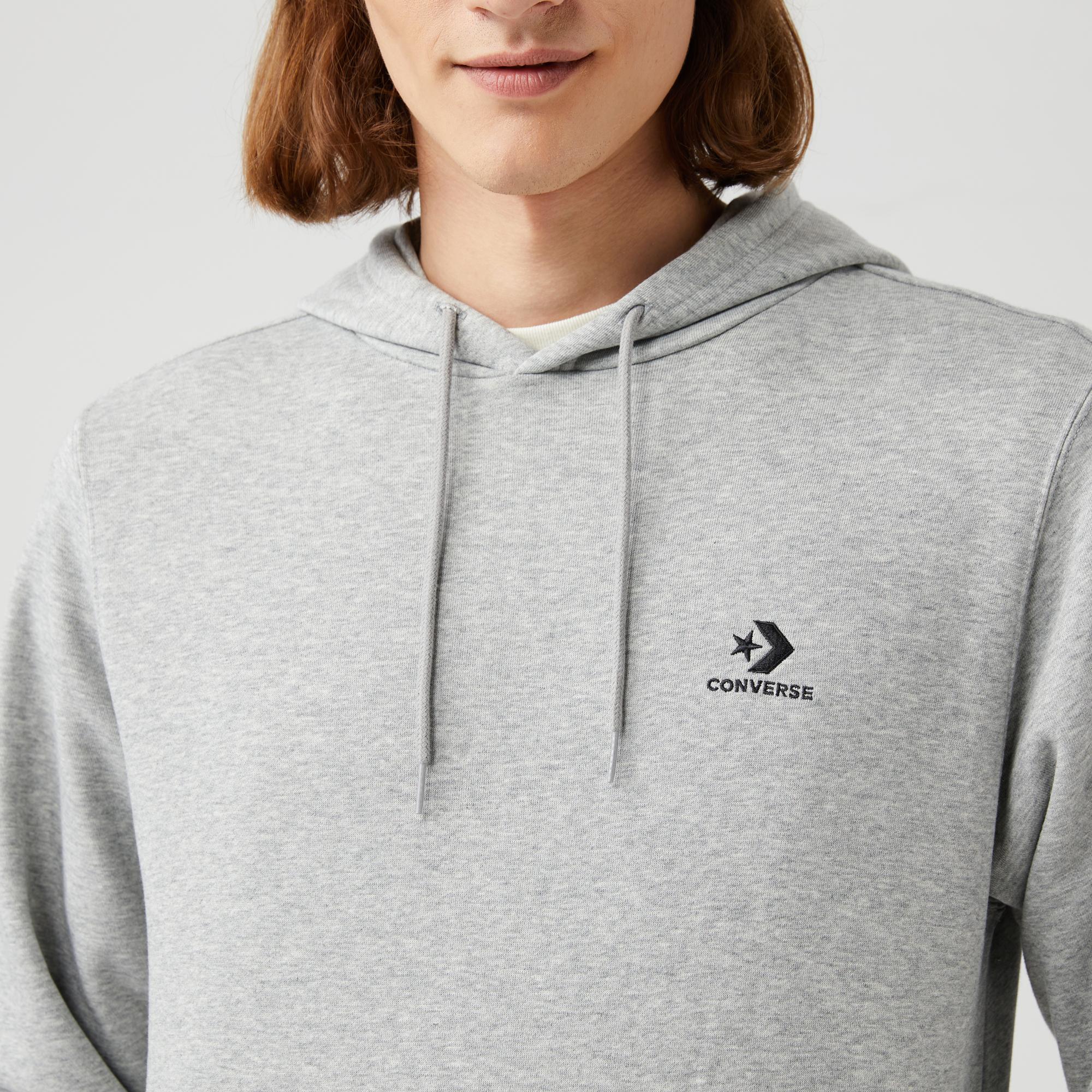 Converse Go-To Embroidered Star Chevron Unisex Gri Hoodie