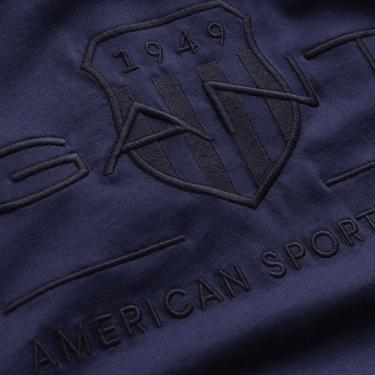  GANT Erkek Lacivert Regular Fit Bisiklet Yaka Logolu T-Shirt