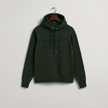  Gant Erkek Yeşil Regular Fit Kapüşonlu Logolu Sweatshirt