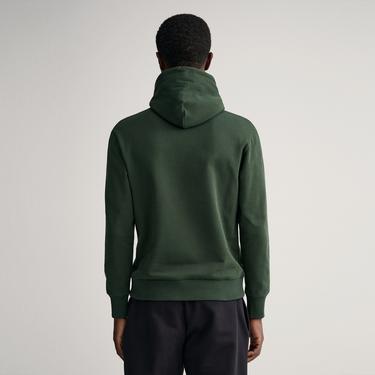  Gant Erkek Yeşil Regular Fit Kapüşonlu Logolu Sweatshirt