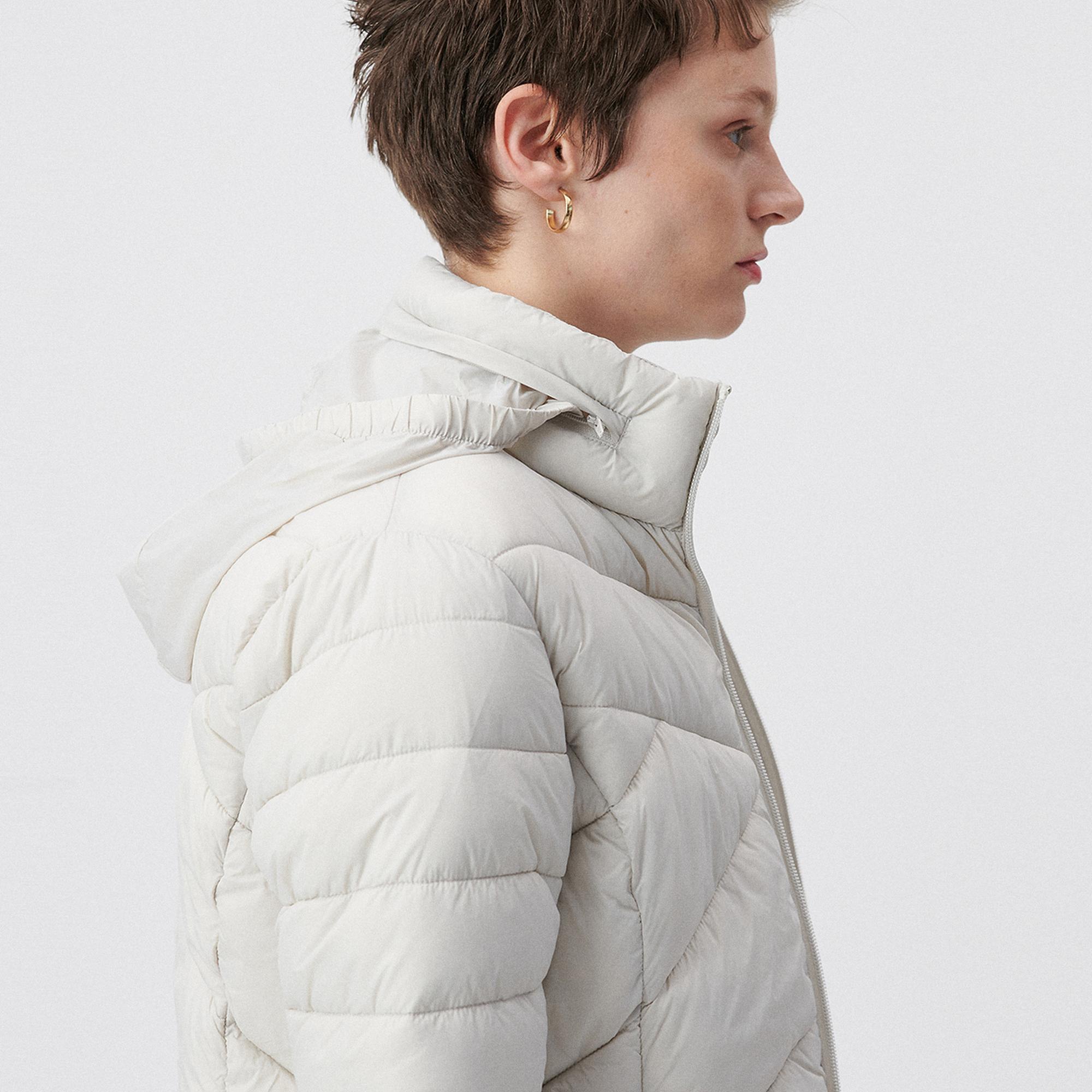 Mavi Dik Yaka Gri Şişme Mont Regular Fit / Normal Kesim 110698-27105