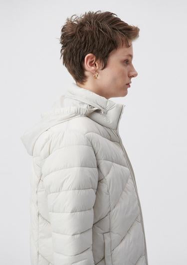  Mavi Dik Yaka Gri Şişme Mont 110698-27105