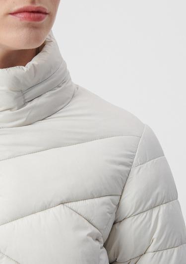  Mavi Dik Yaka Gri Şişme Mont 110698-27105