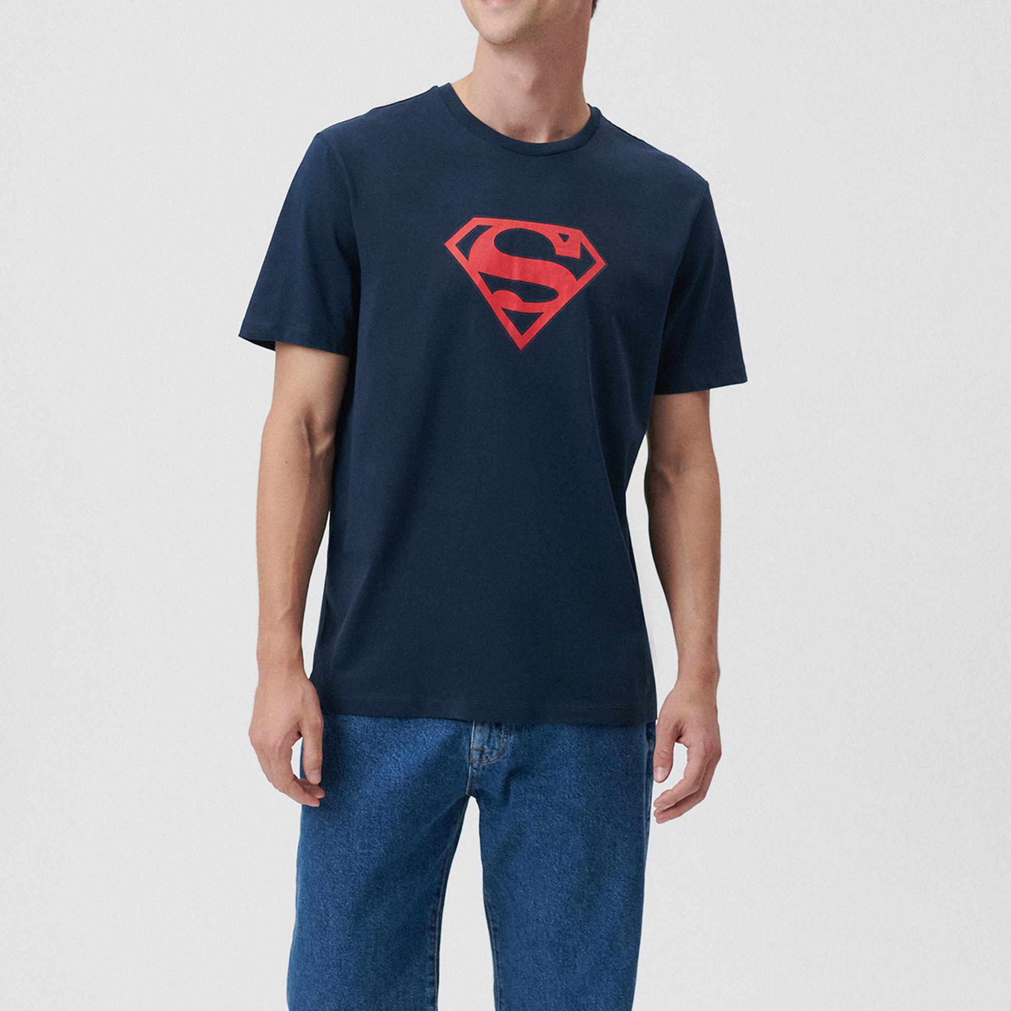 Mavi Superman Baskılı Lacivert Tişört Regular Fit / Normal Kesim 0610754-70490