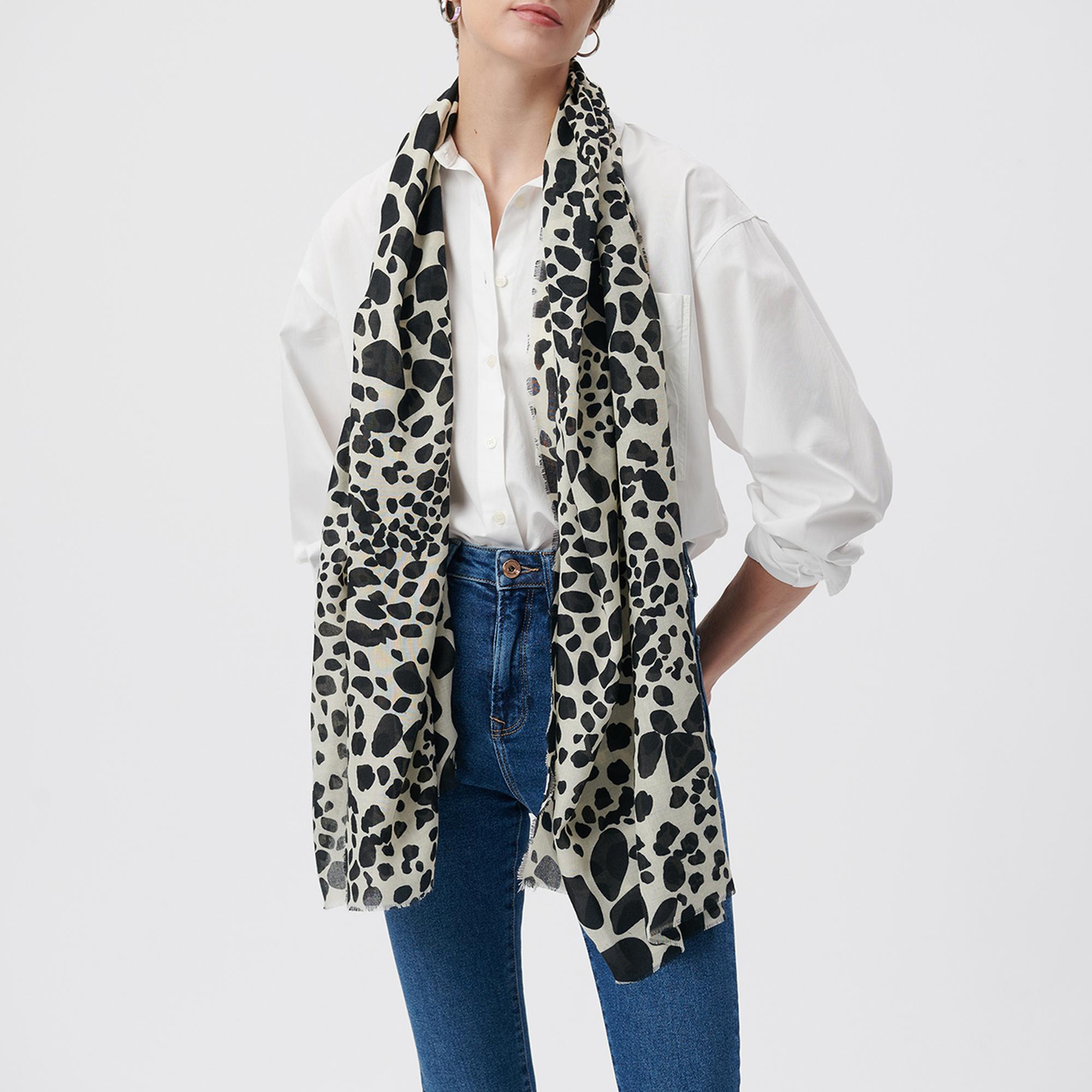 Mavi Baskılı Bej Şal 1911714-70185