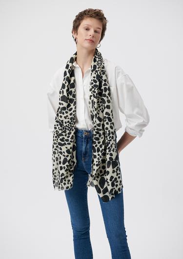  Mavi Baskılı Bej Şal 1911714-70185