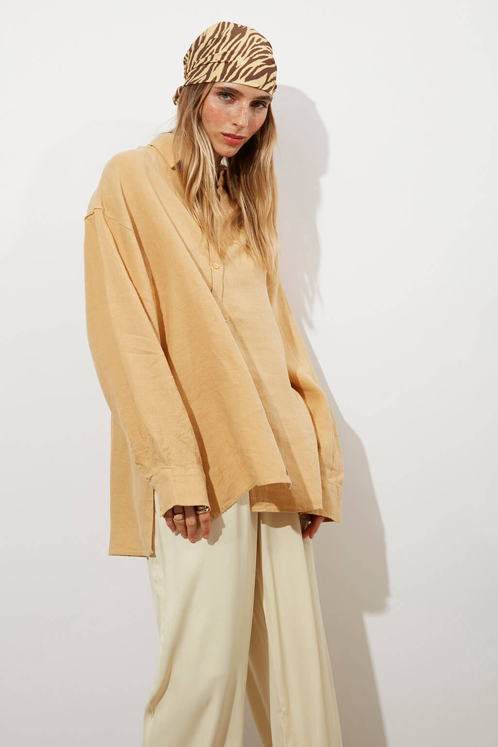  Oversize %100 Keten Gömlek