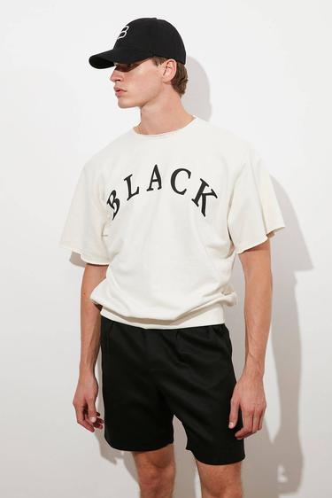  Baskılı Kısa Kollu Sweatshirt