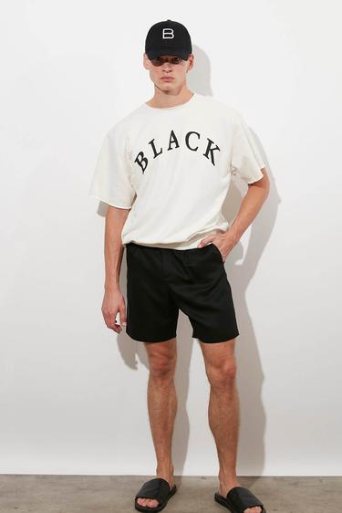  Baskılı Kısa Kollu Sweatshirt