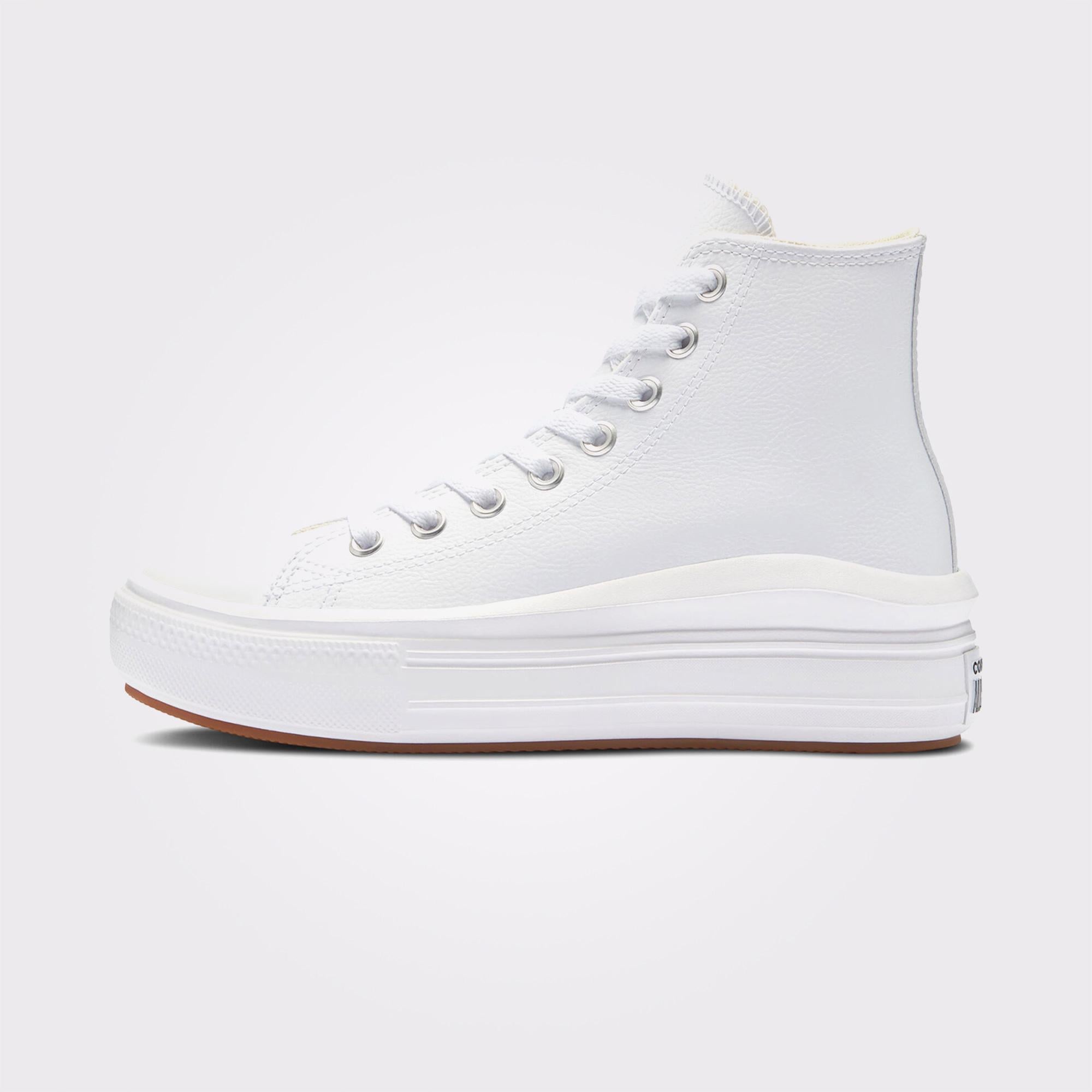 Converse Chuck Taylor All Star Move Platform Foundational Leather Kadın Beyaz Sneaker