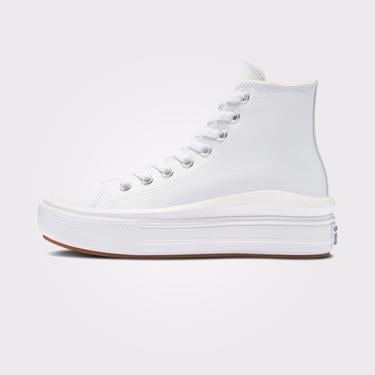  Converse Chuck Taylor All Star Move Platform Foundational Leather Kadın Beyaz Sneaker