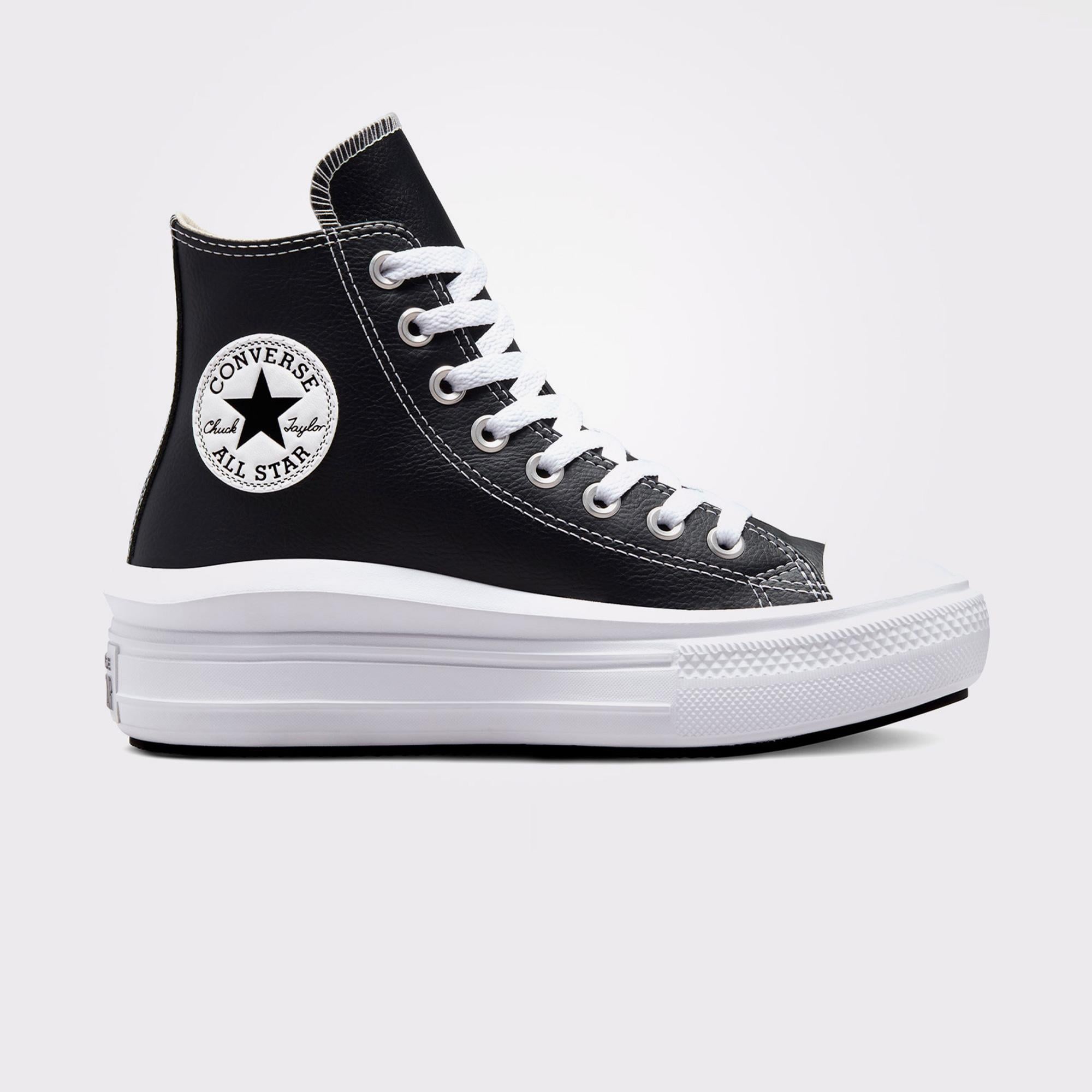 Converse Chuck Taylor All Star Move Platform Foundational Leather Unisex Siyah Sneaker
