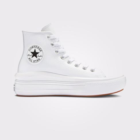  Converse Chuck Taylor All Star Move Platform Foundational Leather Kadın Beyaz Sneaker