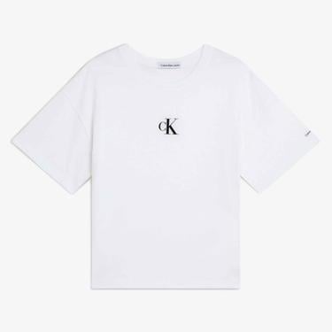  Calvin Klein Logo Boxy Beyaz Çocuk T-Shirt