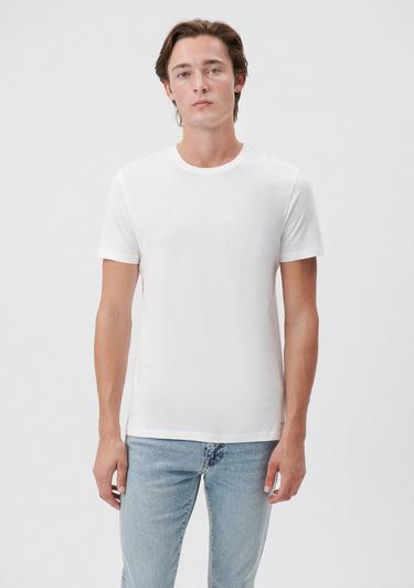  Mavi Beyaz Basic Tişört Slim Fit / Dar Kesim 065574-620