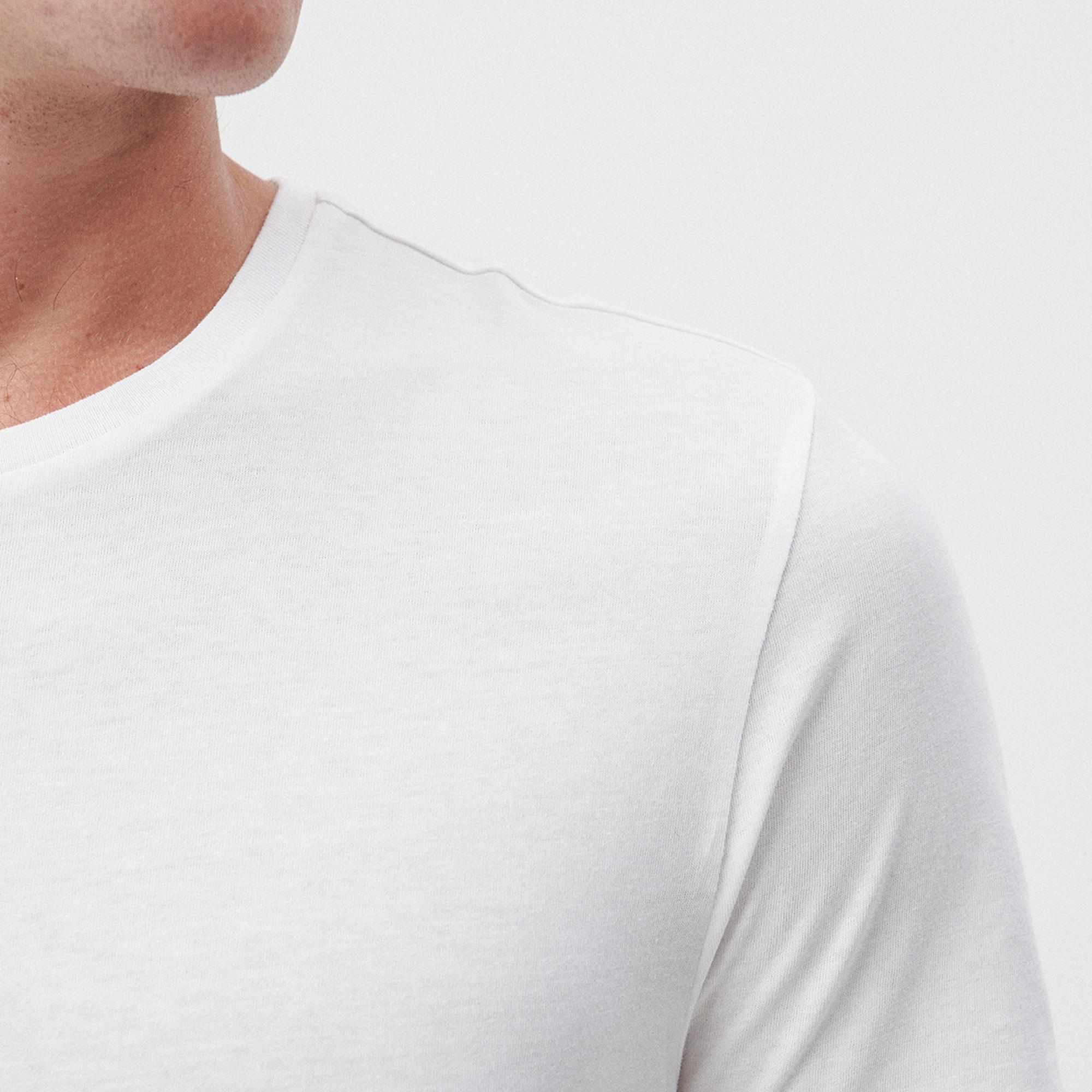 Mavi Beyaz Basic Tişört Slim Fit / Dar Kesim 065574-620