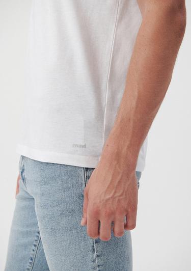  Mavi Beyaz Basic Tişört Slim Fit / Dar Kesim 065574-620