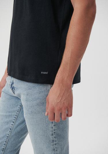  Mavi Siyah Basic Tişört Slim Fit / Dar Kesim 065574-900