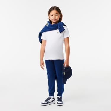  Lacoste Çocuk Bisiklet Yaka Beyaz T-Shirt