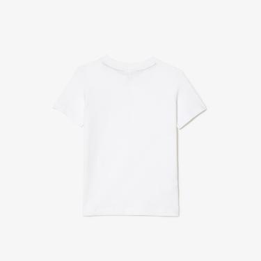  Lacoste Çocuk Bisiklet Yaka Beyaz T-Shirt