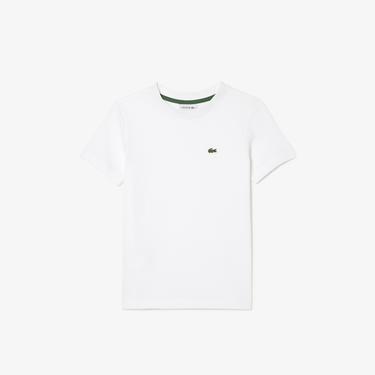  Lacoste Çocuk Bisiklet Yaka Beyaz T-Shirt
