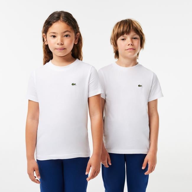  Lacoste Çocuk Bisiklet Yaka Beyaz T-Shirt