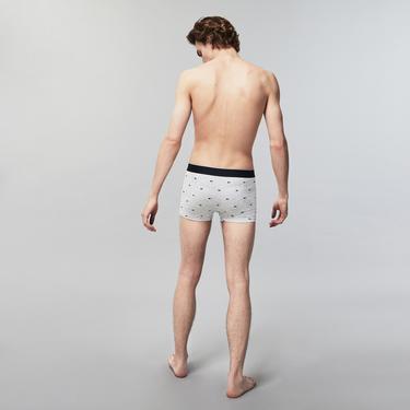  Core Erkek Baskılı 3'lü Gri Boxer