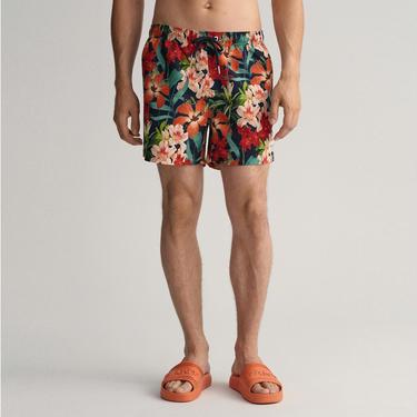  Gant Erkek Mavi Classic Fit Desenli Mayo Şort