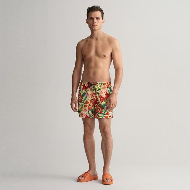  GANT Erkek Sarı Classic Fit Desenli Mayo Şort