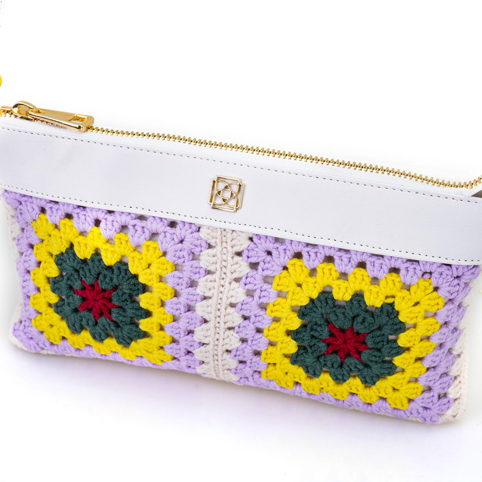 Mor Kadın Örgülü Omuz Çantası